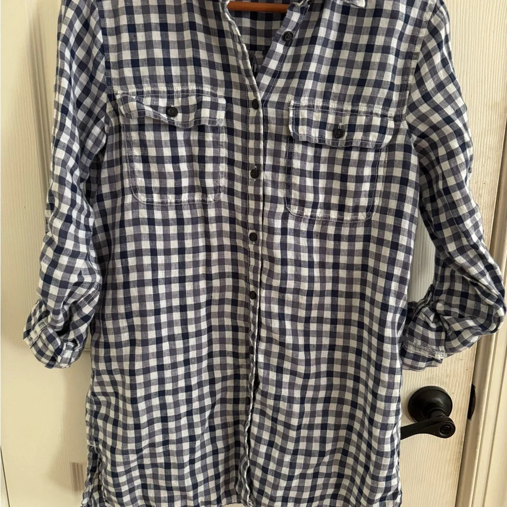 Draper James Navy Checkered Shirt - Picture 3 of 4